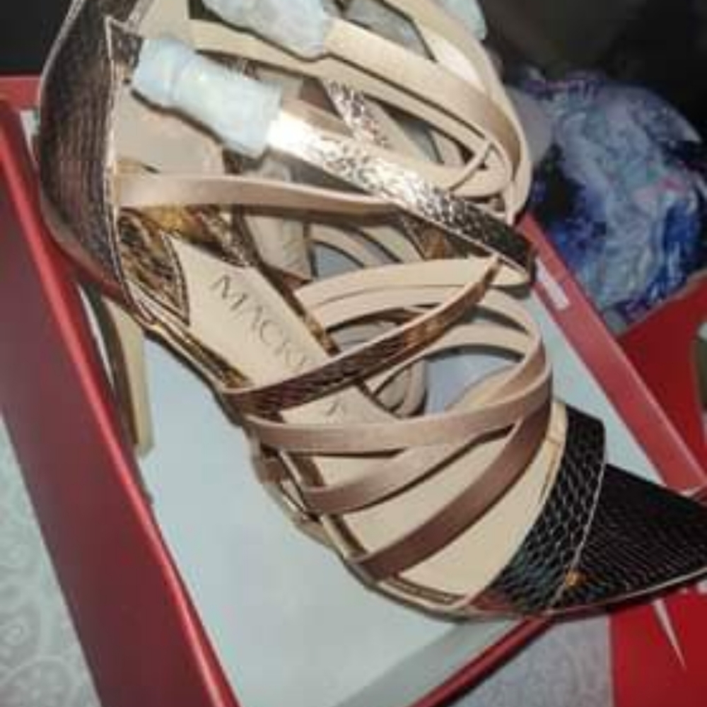 Gold strappy heels size 11